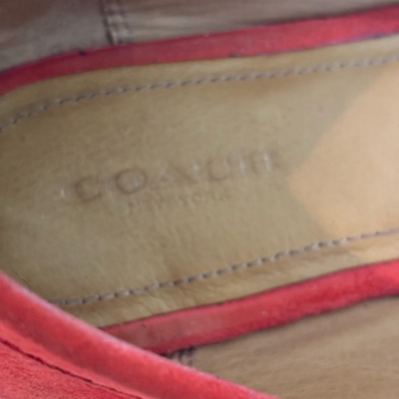 COACH KIMMIE Tomato Red Suede LOAFER SHOES 9.5M - Picture 9 of 14